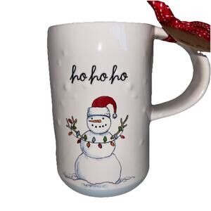 Rae Dunn “Ho Ho Ho” Snowman with Lights and Snowballs Tall Mug Christmas Holiday